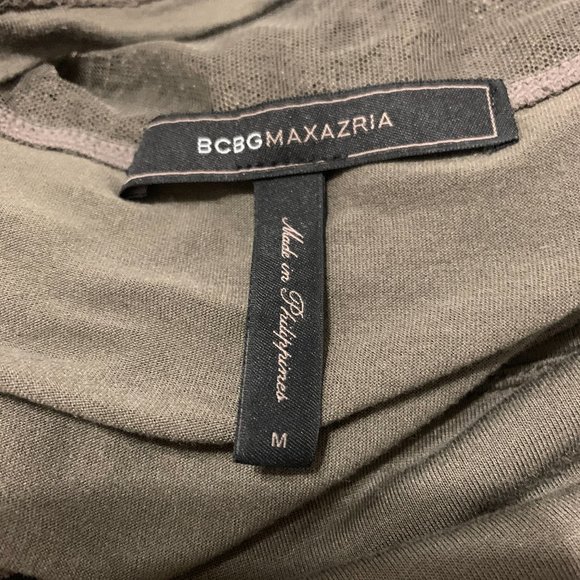 BCBGMaxAzria Khaki Green Long Sleeve Blouse - Picture 5 of 8